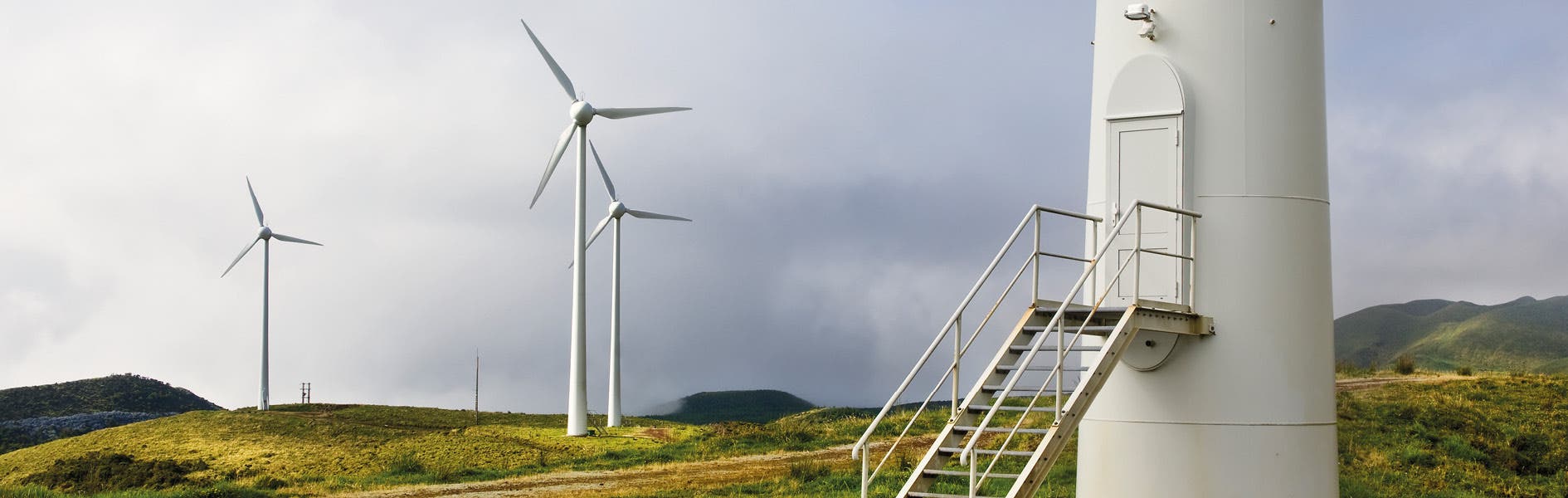 Field, landscape, wind turbine