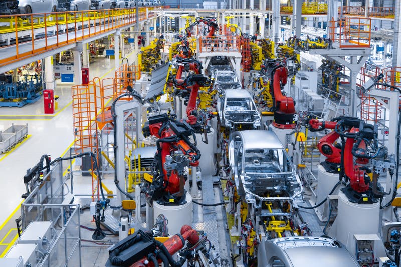 Automotive industry, industry, car bodies, robots, machinery