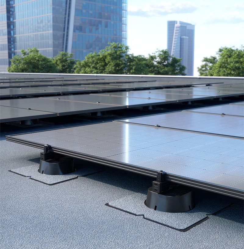 Flat roof, solar panel