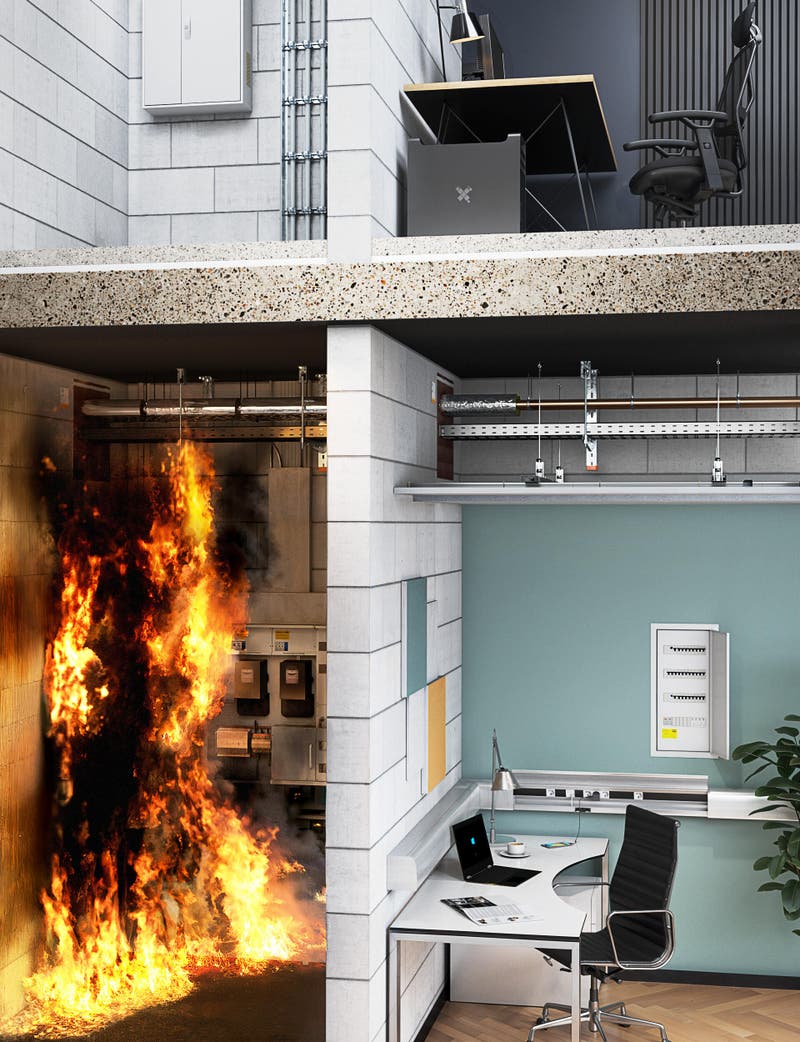Brand im Büro