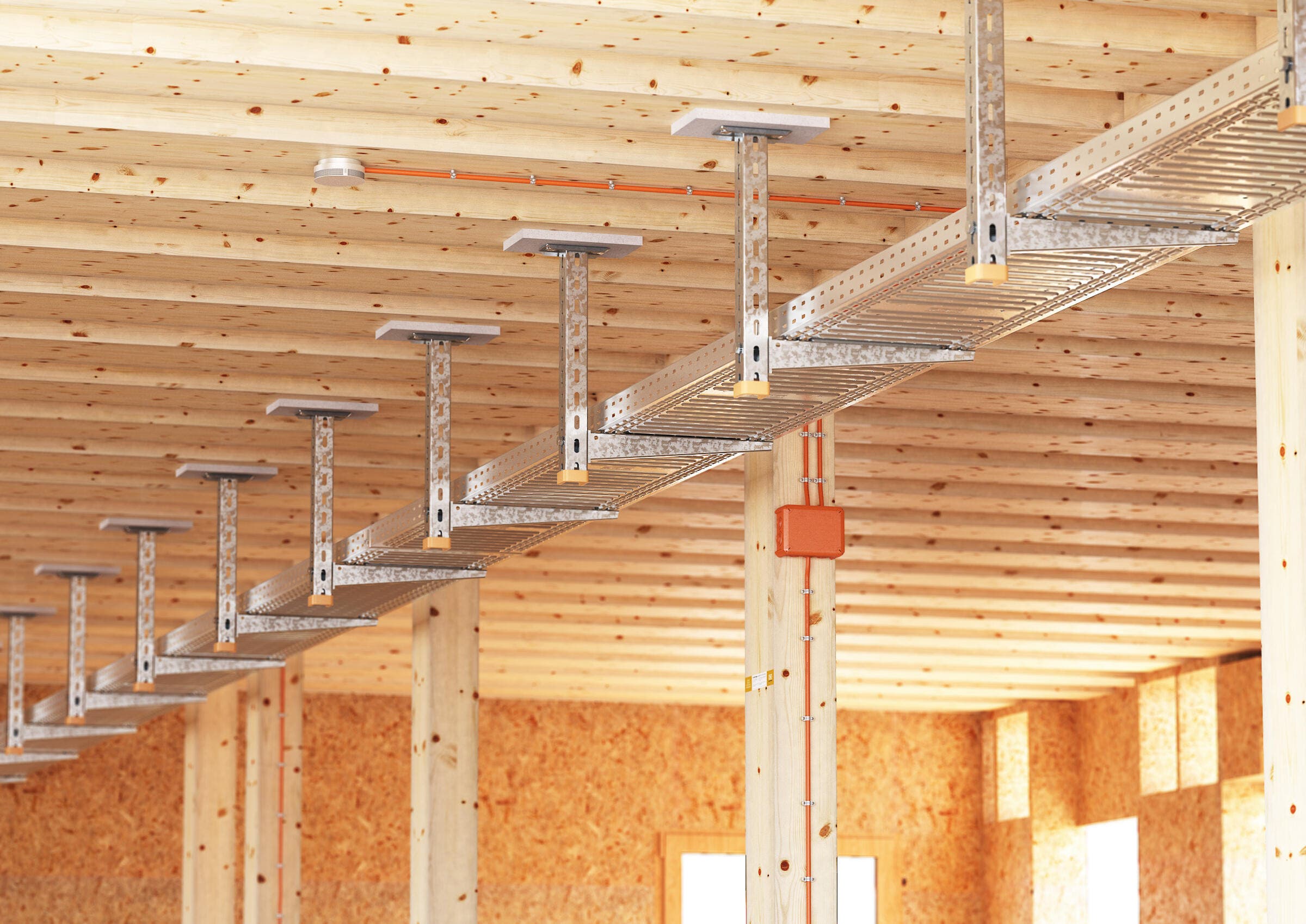 Fire Safety in the Installation of Cable Support Systems on Wooden Structural Elements