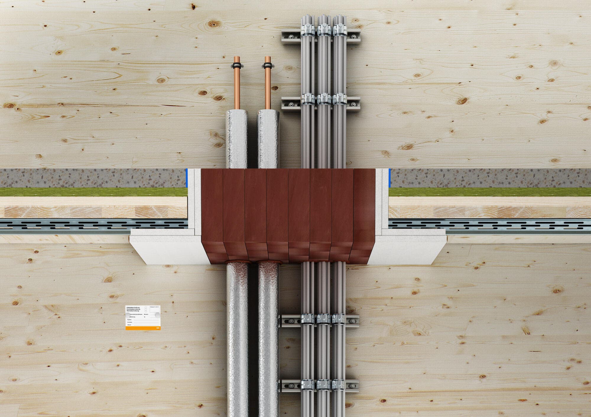 An example of fire compartmentalization using OBO Bettermann's compartmentalization systems.