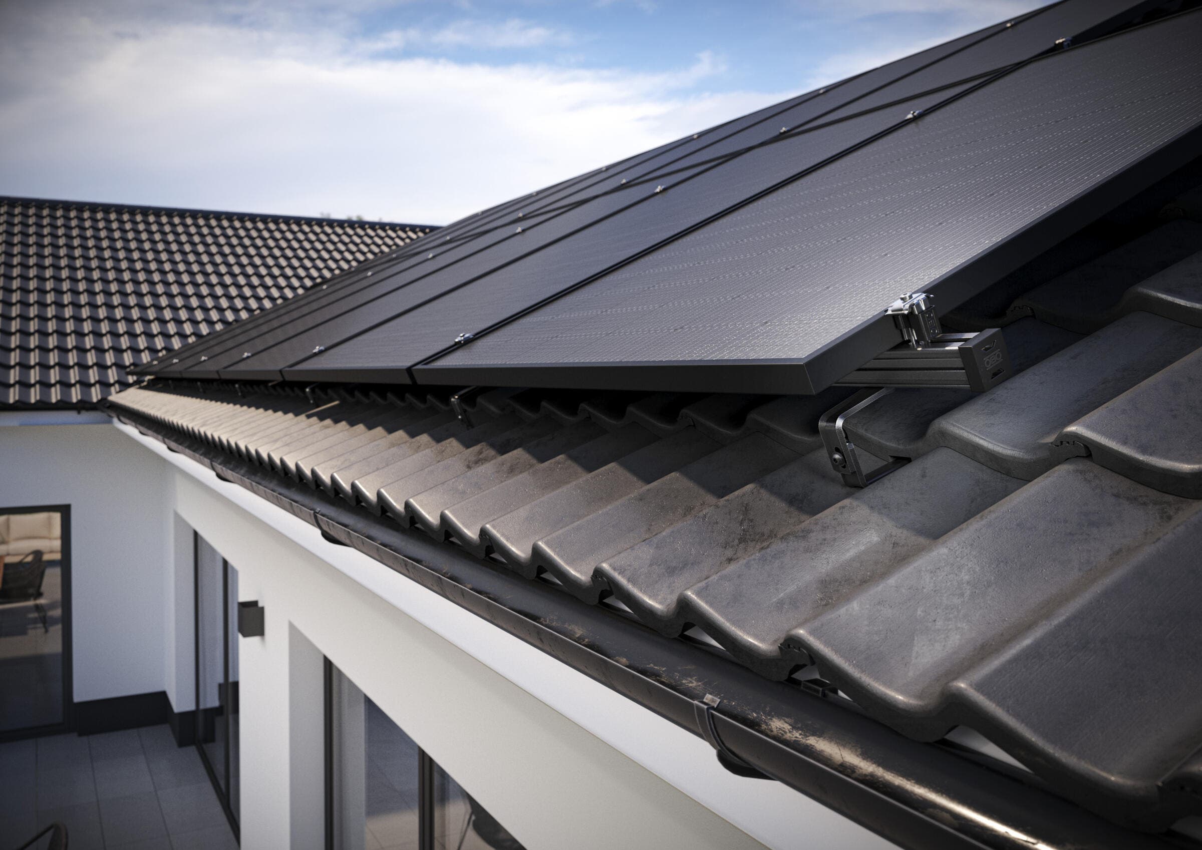 Dach, Haus, Solar Panel, Dachpfannen, Photovoltaik