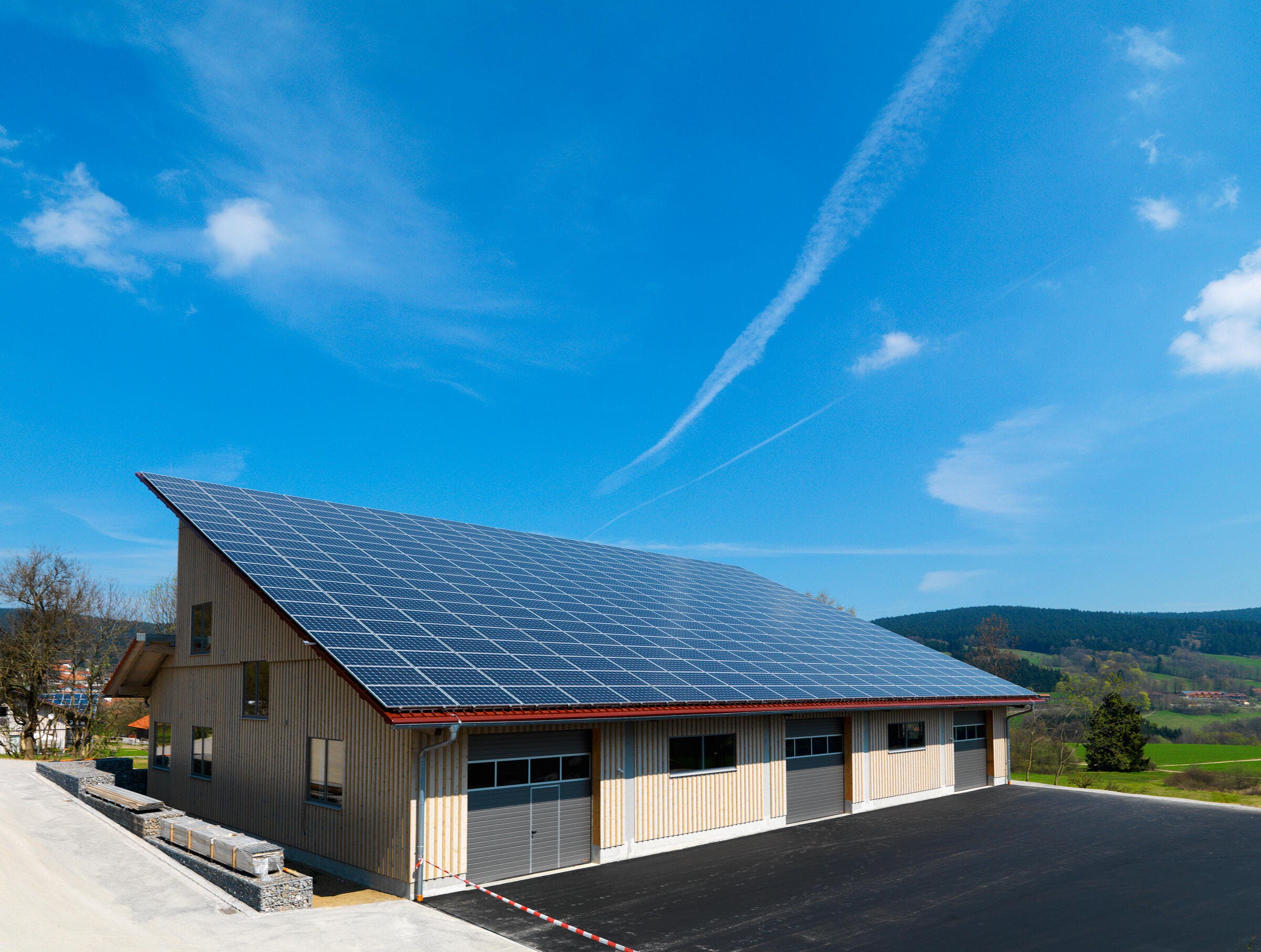 House, photovoltaic system, solar panel