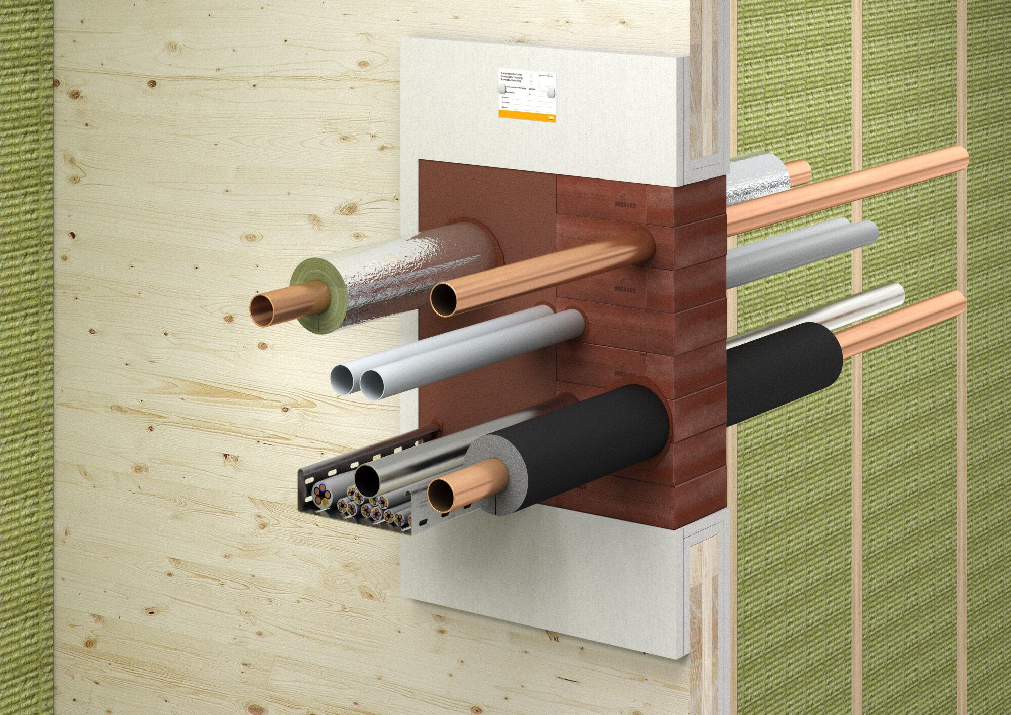 An example of fire compartmentalization using OBO Bettermann's compartmentalization systems.