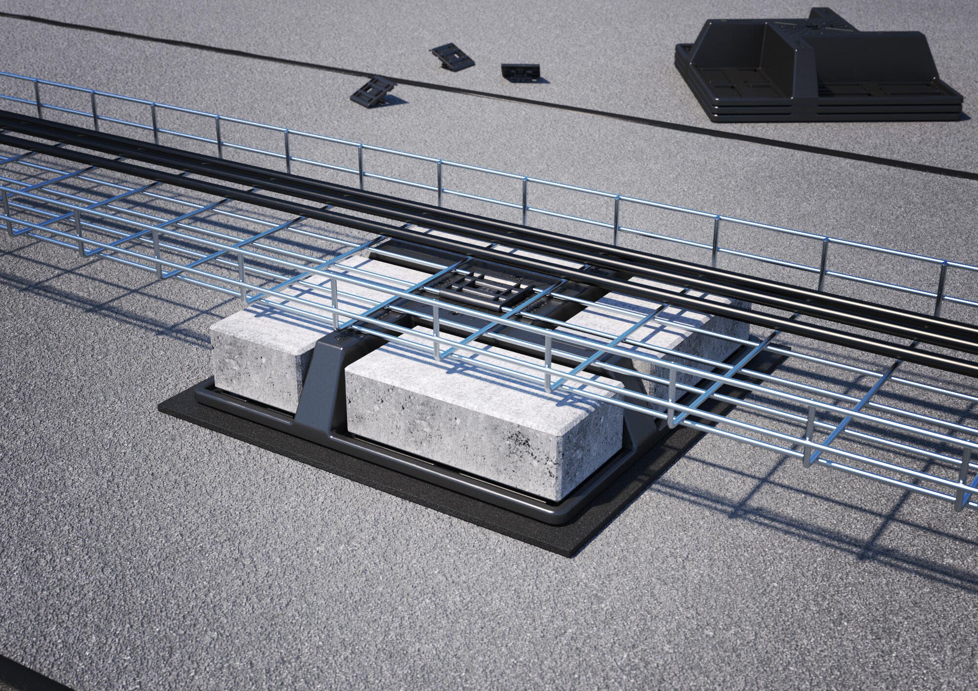 Gitterrinne GRM auf Universal-Standfuß UniBase 6