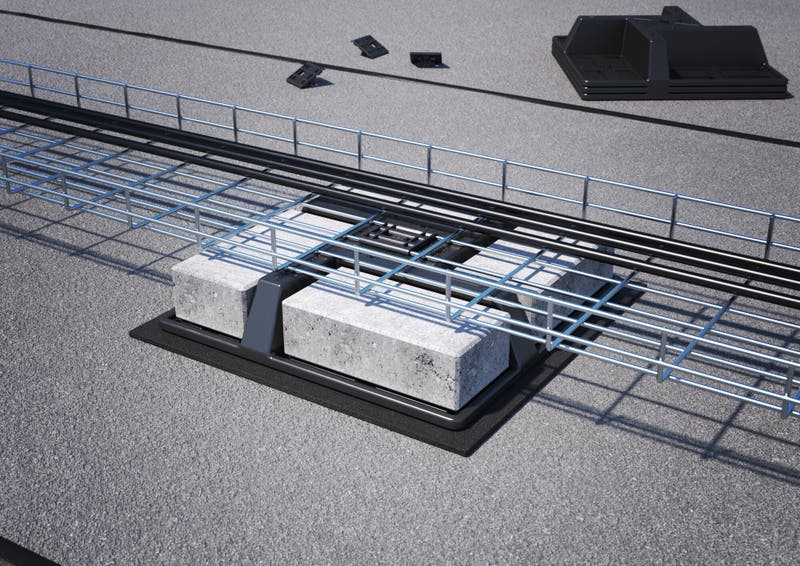 Gitterrinne GRM auf Universal-Standfuß UniBase 6